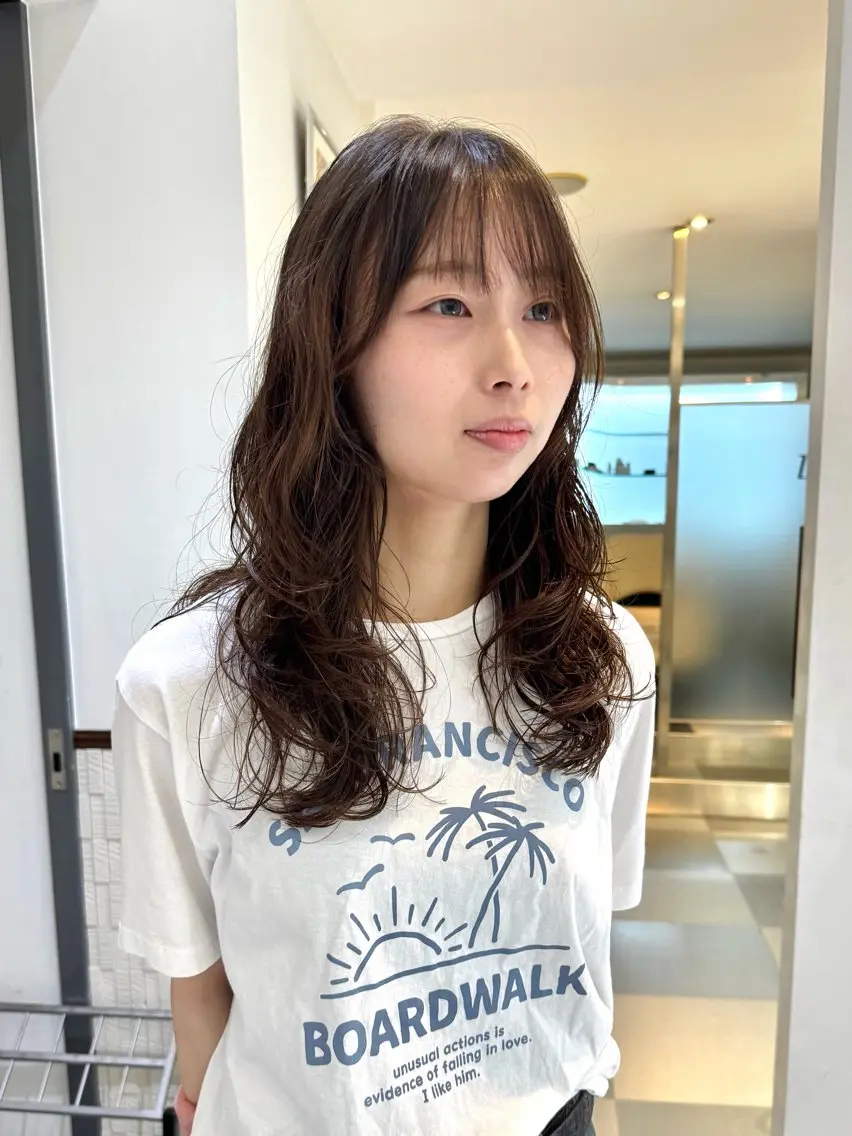 ロング パーマ ロング カット パーマ トリートメント デジタルパーマ 🌀ボブ　萩原　龍のヘアスタイル