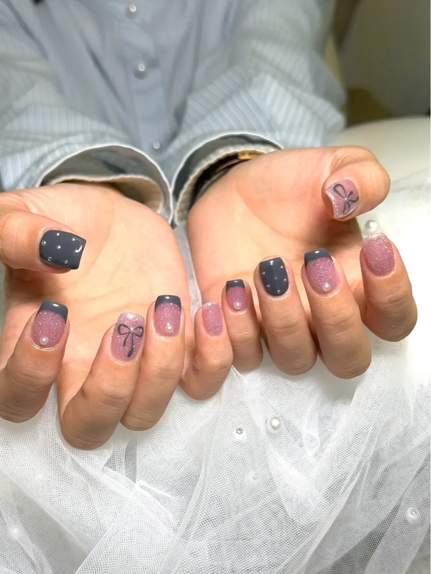 ネイル 池袋Uni nail 上品シンプルデザインのネイルデザイン