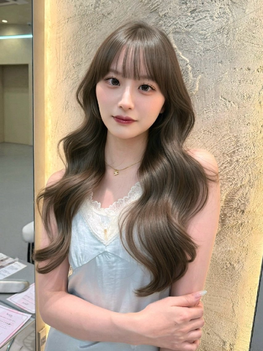 ロング カラー カット ヘアカラー トリートメント 髪質改善/韓国ヘア /透明感カラー🧸のヘアスタイル