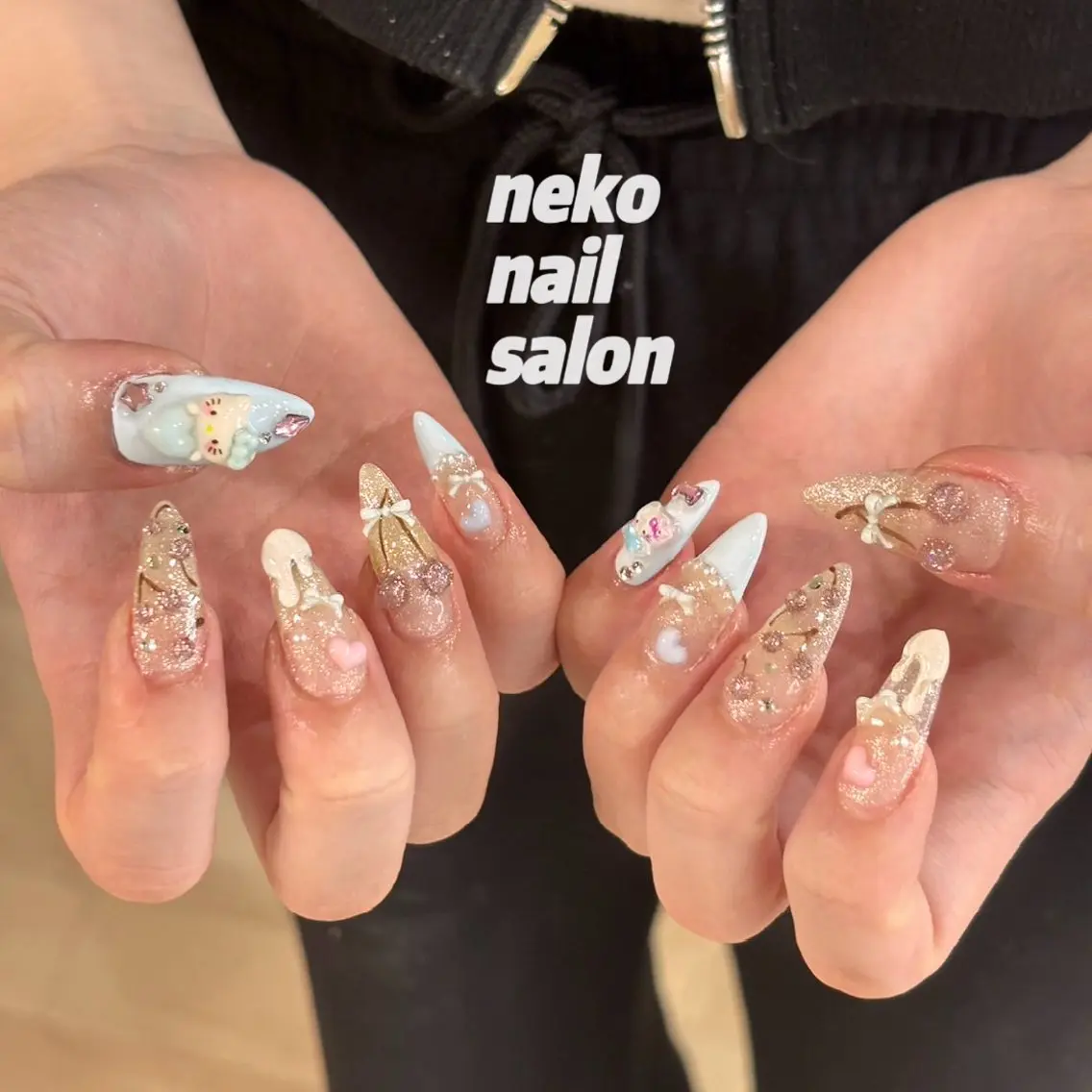 ネイル ロングネイル ハンドネイル neko nailのネイルデザイン