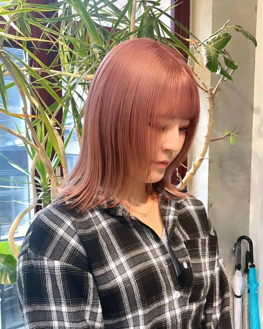 ミディアム カラー カット ヘアカラー 色落ち綺麗透明感カラ /ボブ/ナカツヒカルのヘアスタイル