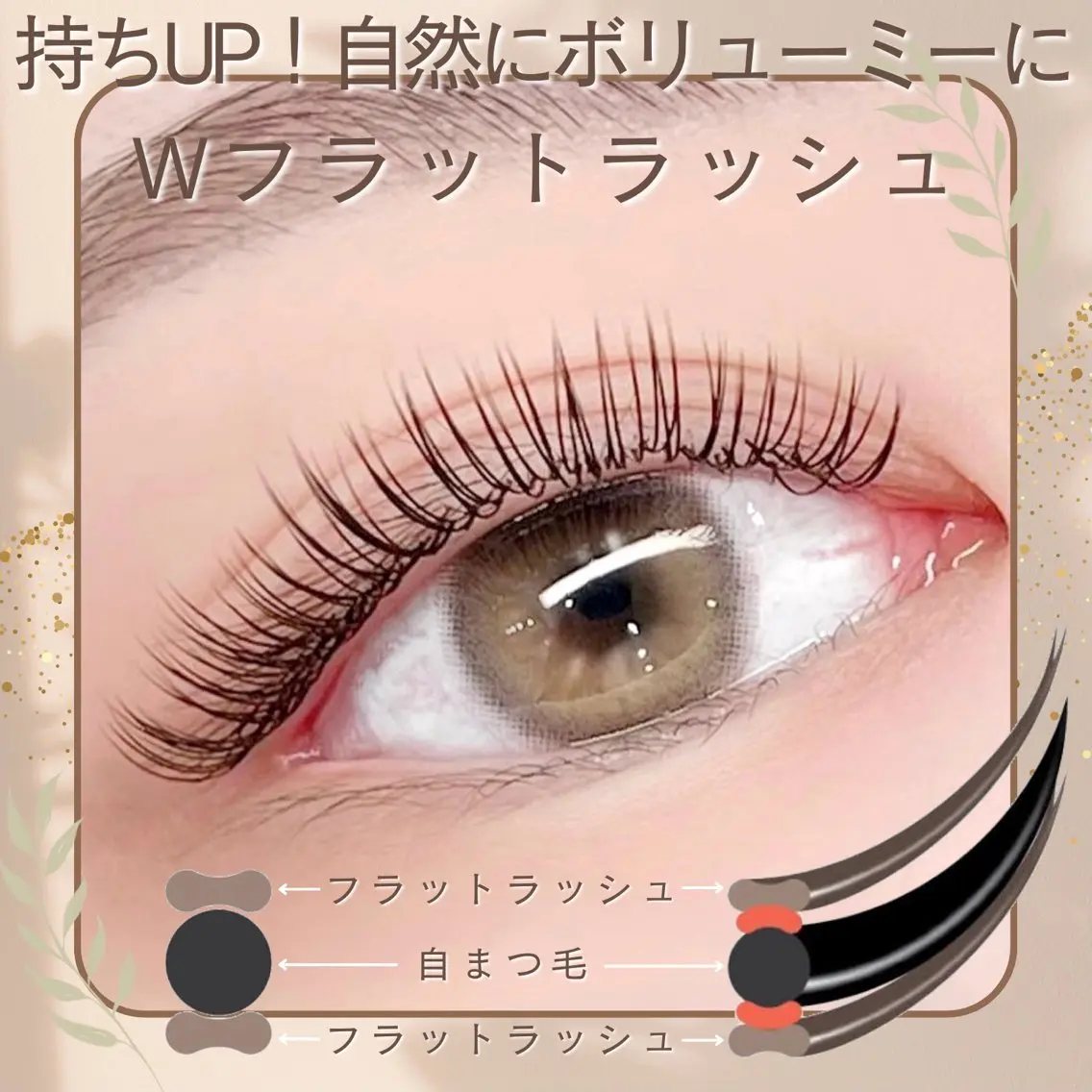 Wフラットラッシュ60束(シングル120本相当)✨強化コーティング仕上げ付き💖 【⚠️リピーターは¥5500‼️】の写真