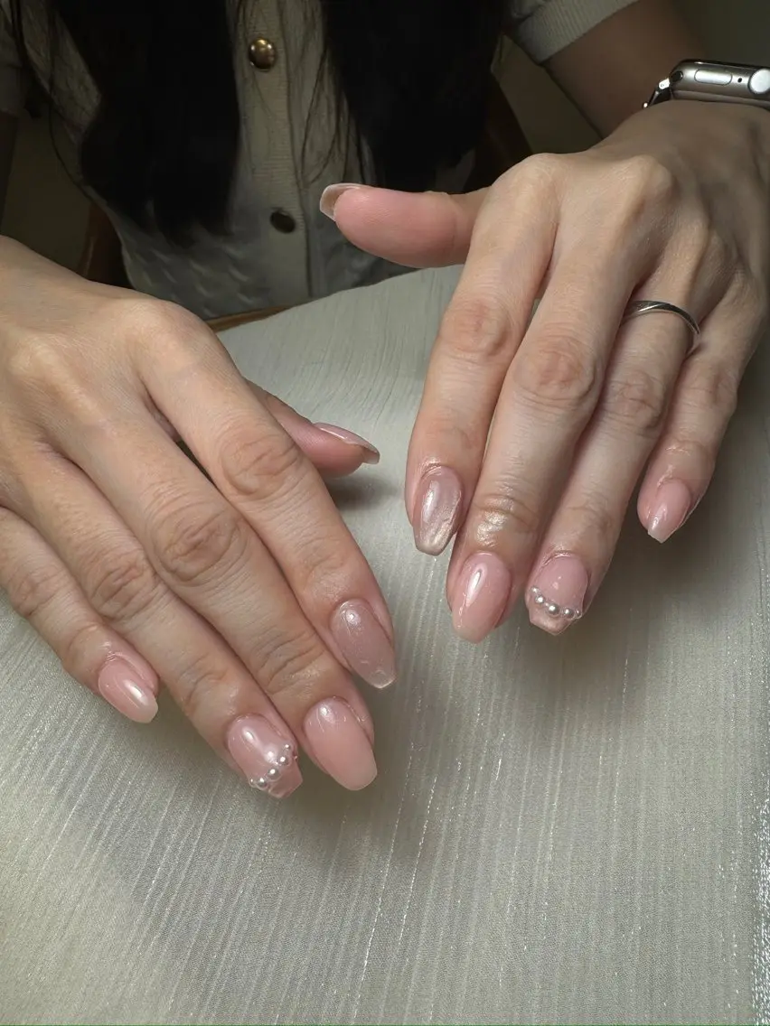ネイル ハンドネイル ユリ🎀長さだし/ パラジェル/持ち込みのネイルデザイン