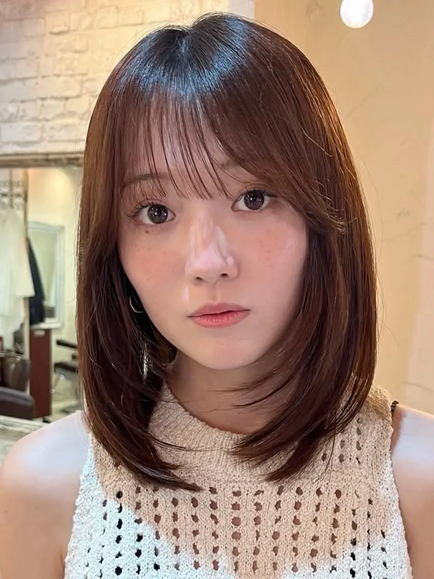 ミディアム 【無料】カット いながわ　ゆあのヘアスタイル