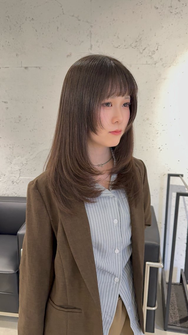 ロング 顔まわりレイヤー レイヤーカット カット ヘアカラー トリートメント 髪質改善/縮毛矯正 レイヤー/松川匠のヘアスタイル