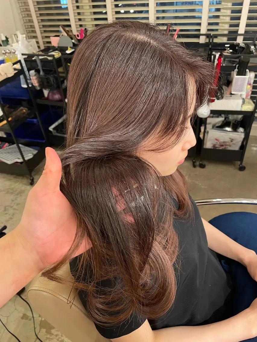 ロング カラー ブラウンカラー ピンクカラー ピンクブラウン micoto kuronoのヘアスタイル