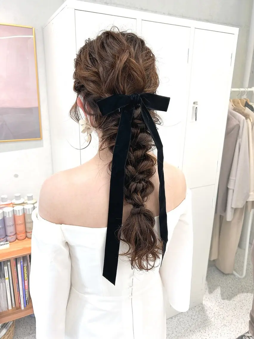 ヘアアレンジ 結婚式・ブライダル ヘアセット 透明感カラー/set /hana🛼🪽‪のヘアスタイル