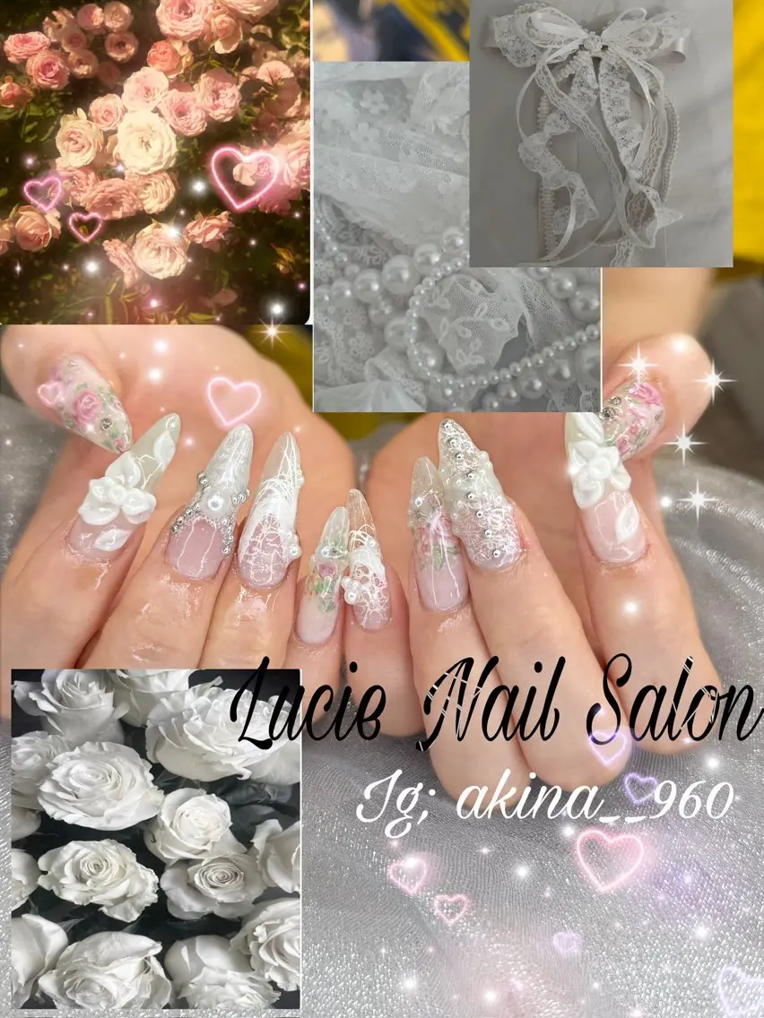 ネイル フットネイル 氷ネイル・うるうるネイル マットネイル ニュアンスネイル リボン ハンドネイル Akina Nailのネイルデザイン