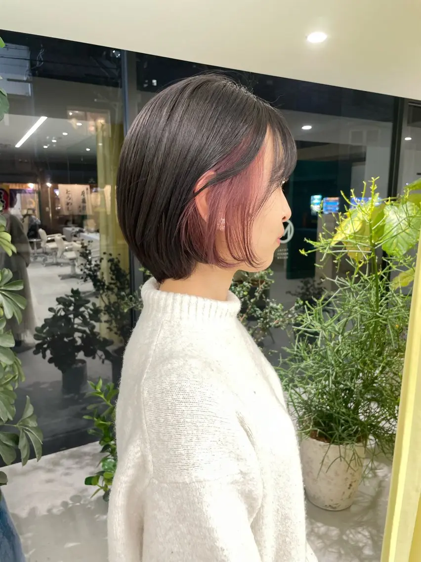 ショート カラー ピンクカラー 堀 愛希子のヘアスタイル