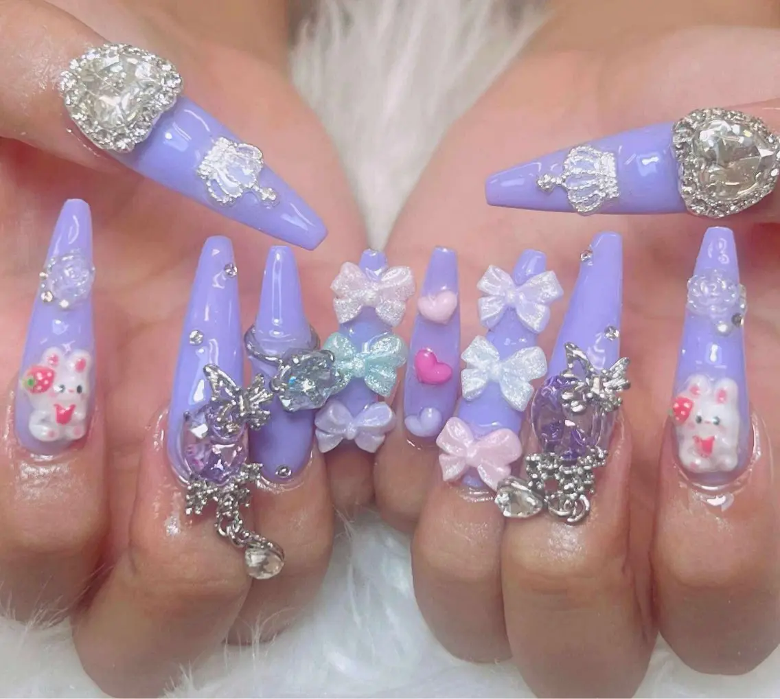 ネイル チークネイル 長さ出し フットネイル マグネットネイル 持ち込み ハンドネイル ANH NAIL ゴテゴテ専門店💎のネイルデザイン