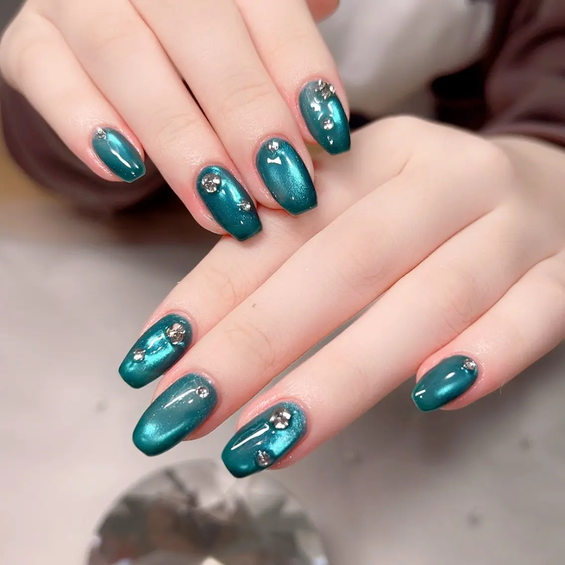 ネイル ブルー マグネットネイル ハンドネイル Cute Tips nailのネイルデザイン