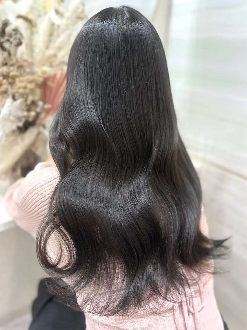 ロング カラー ベージュカラー ブリーチ ケアブリーチ ミルクティーベージュ ピンクカラー ヘアカラー トリートメント 🦋高瀬寛菜🦋 韓国レイヤーのヘアスタイル