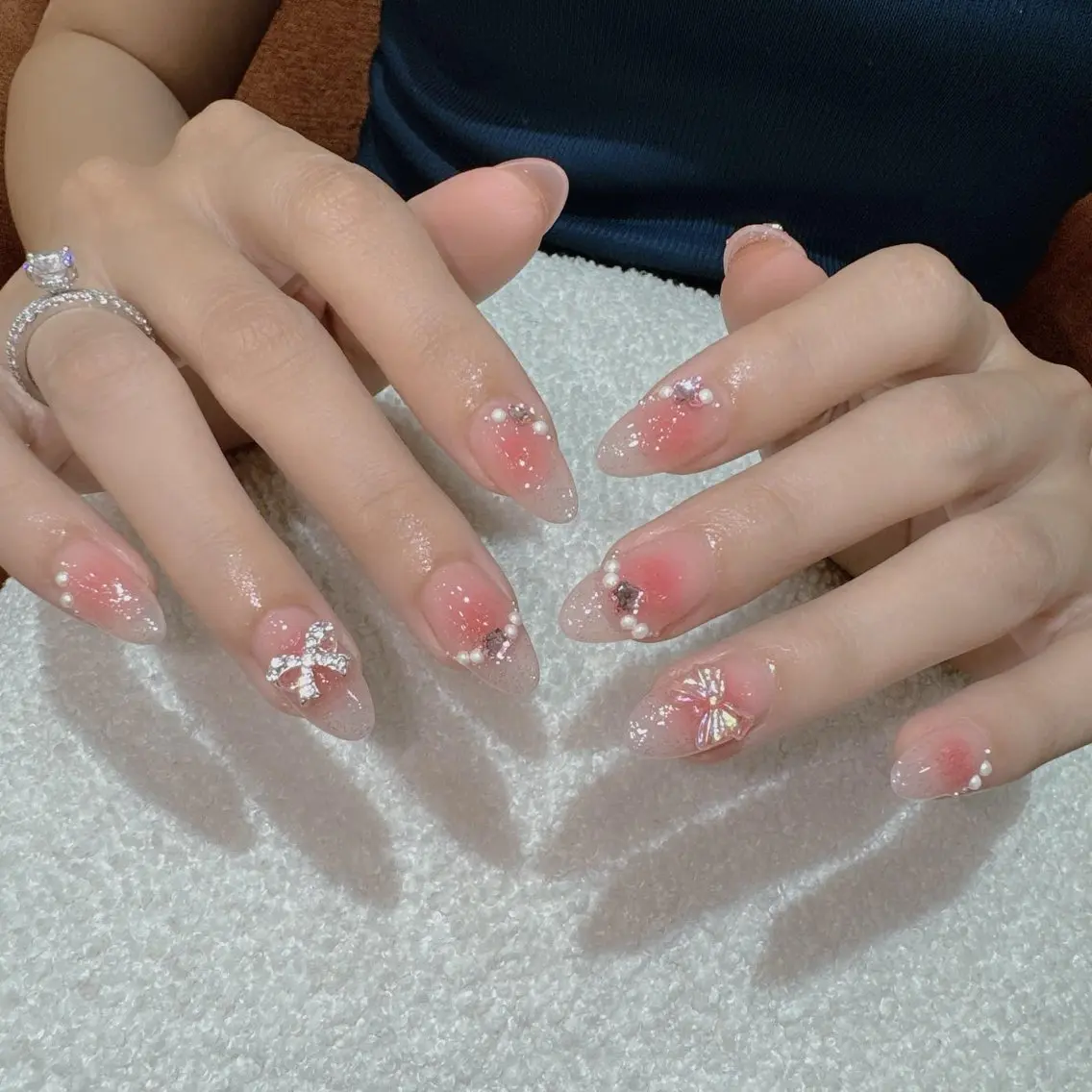 ネイル フレンチネイル ジェルネイル 韓国ネイル マグネットネイル マグネットフレンチ akina nailsのネイルデザイン