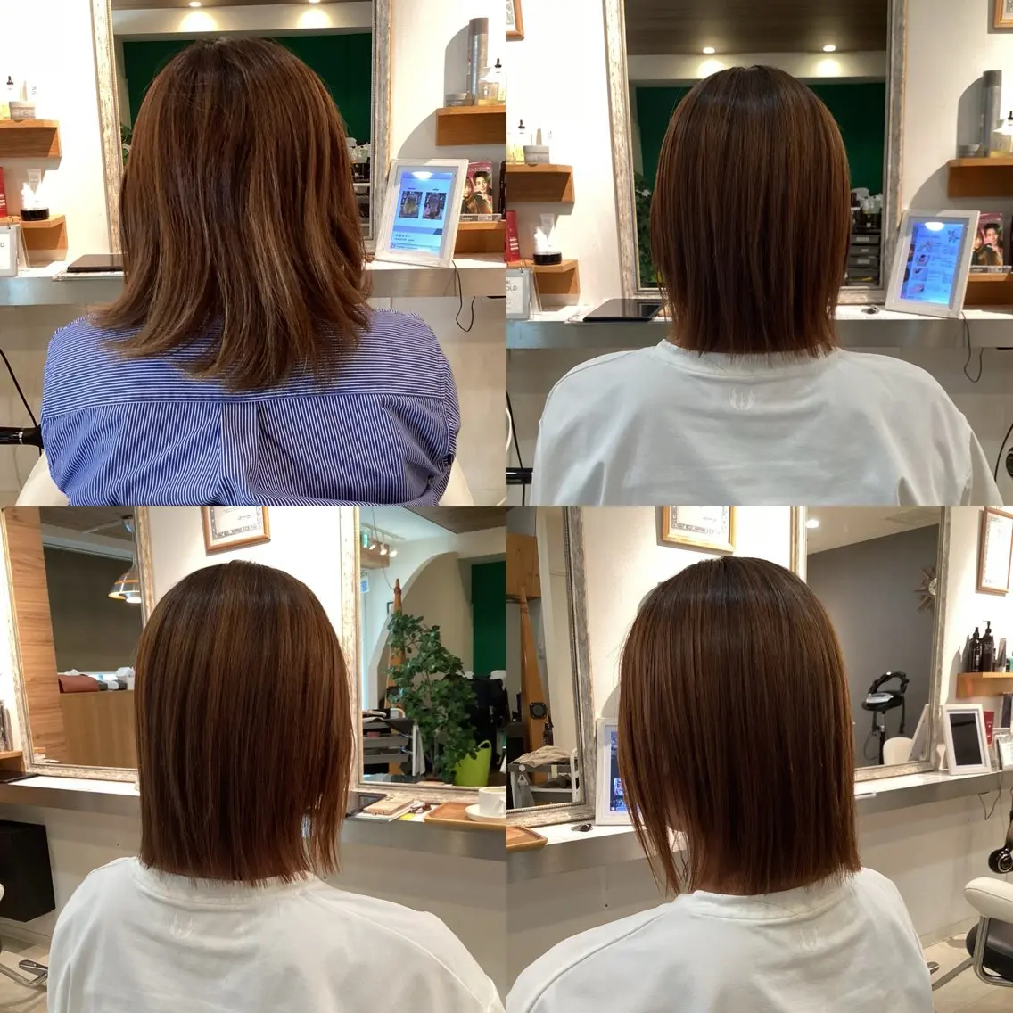 ミディアム 髪質改善 似合わせカット カット 縮毛矯正 hair bonitaのヘアスタイル