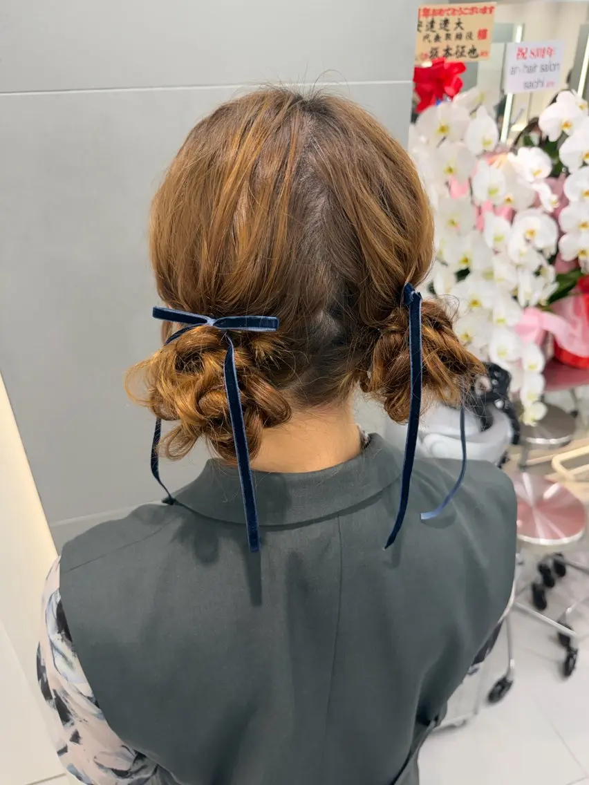 ヘアアレンジ 結婚式・ブライダル ヘアセット ヘアセット🎀耳つぼ 👂💎MONAMIのヘアスタイル