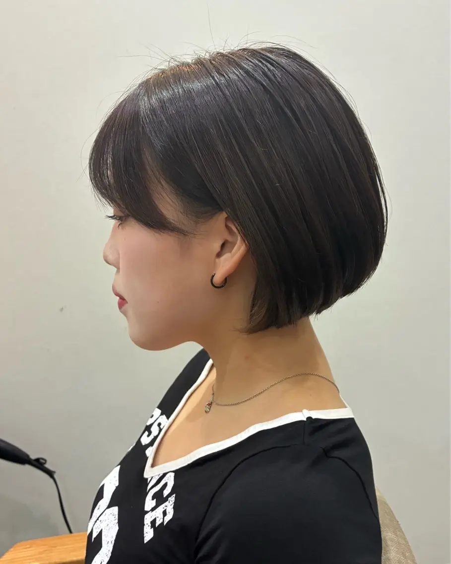 ミディアム ミディアムパーマ ボブ 縮毛矯正 カット 縮毛矯正 柴田真衣 /ナチュラル/半個室のヘアスタイル