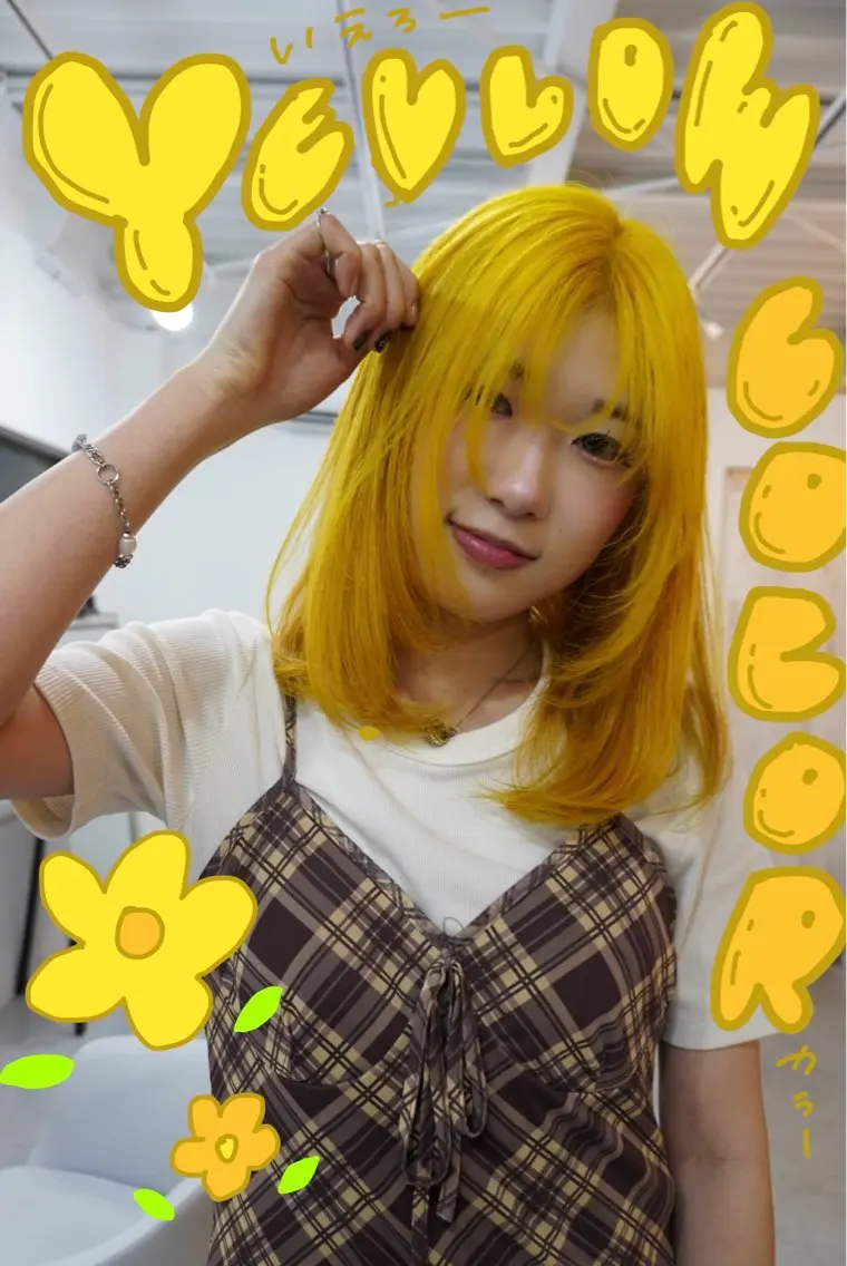 ミディアム カラー 楠原 透羽のヘアスタイル