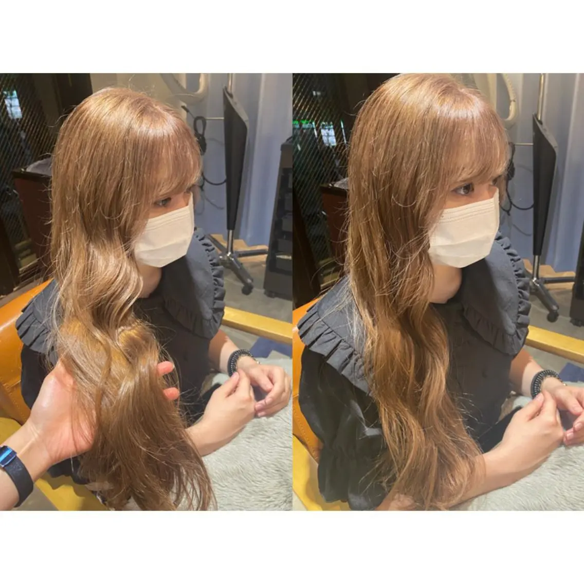 カラー ベージュカラー カット 縮毛矯正 トリートメント 🩵盛れる顔周りヘア EMI🩵のヘアスタイル