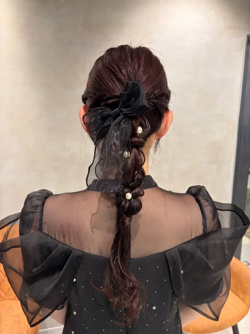 ヘアアレンジ ポニーテール ブリーチ✨/似合わせ カラー🎀/Yuzuのヘアスタイル