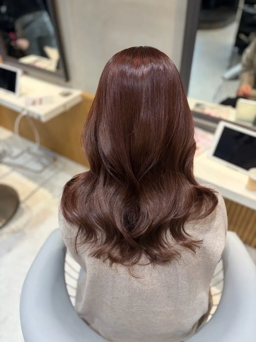 ミディアム カラー ヘアカラー トリートメント ヘアセット/レイヤー オリーブ/はるかのヘアスタイル