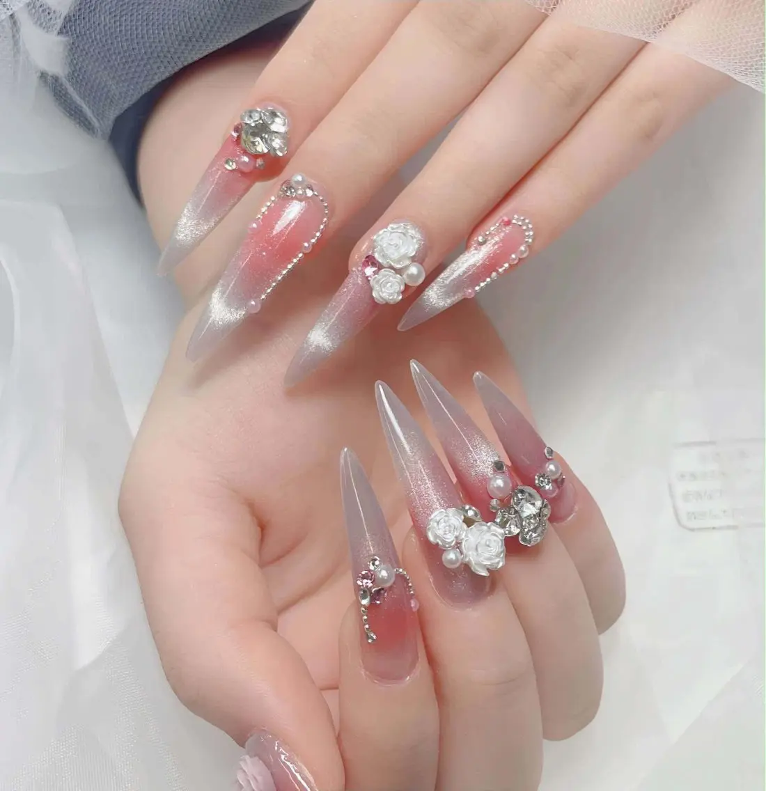 🎀EXTRA LONG 2XLチップ長さ出し10本・アートやり&パーツ付け放題の写真