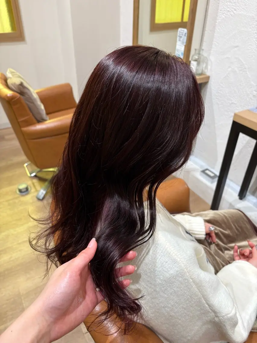 ロング カラー ピンクカラー bisou hair Kayanoのヘアスタイル