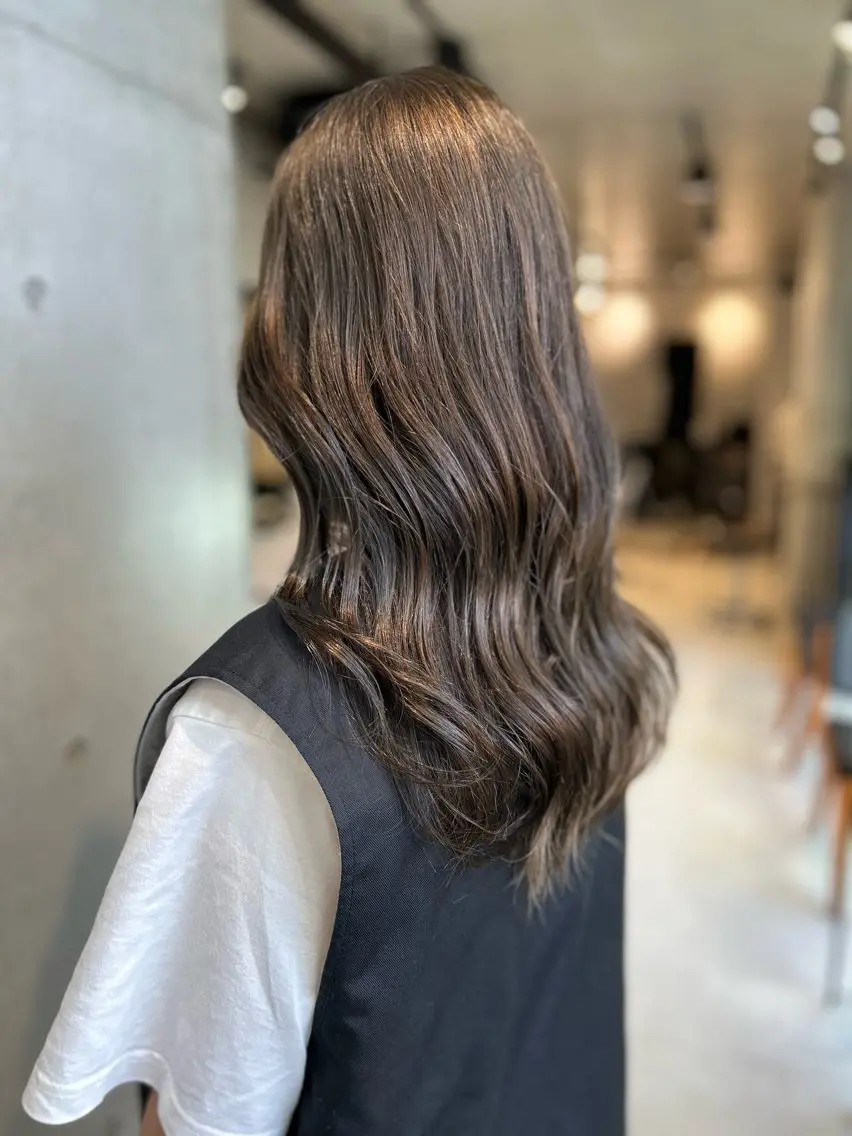ロング カラー グレージュ レイヤー/グレージュ 髪質改善/コウスケのヘアスタイル