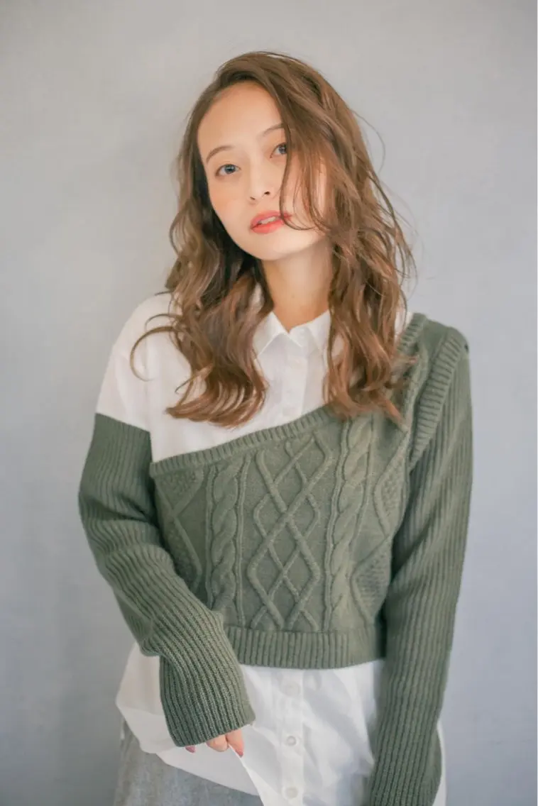 カット+🌼ダメージレスコテ巻き風パーマ🌼+フルカラー+1stepスチームトリートメント💎リタッチ、白髪染めも可⭕️の写真