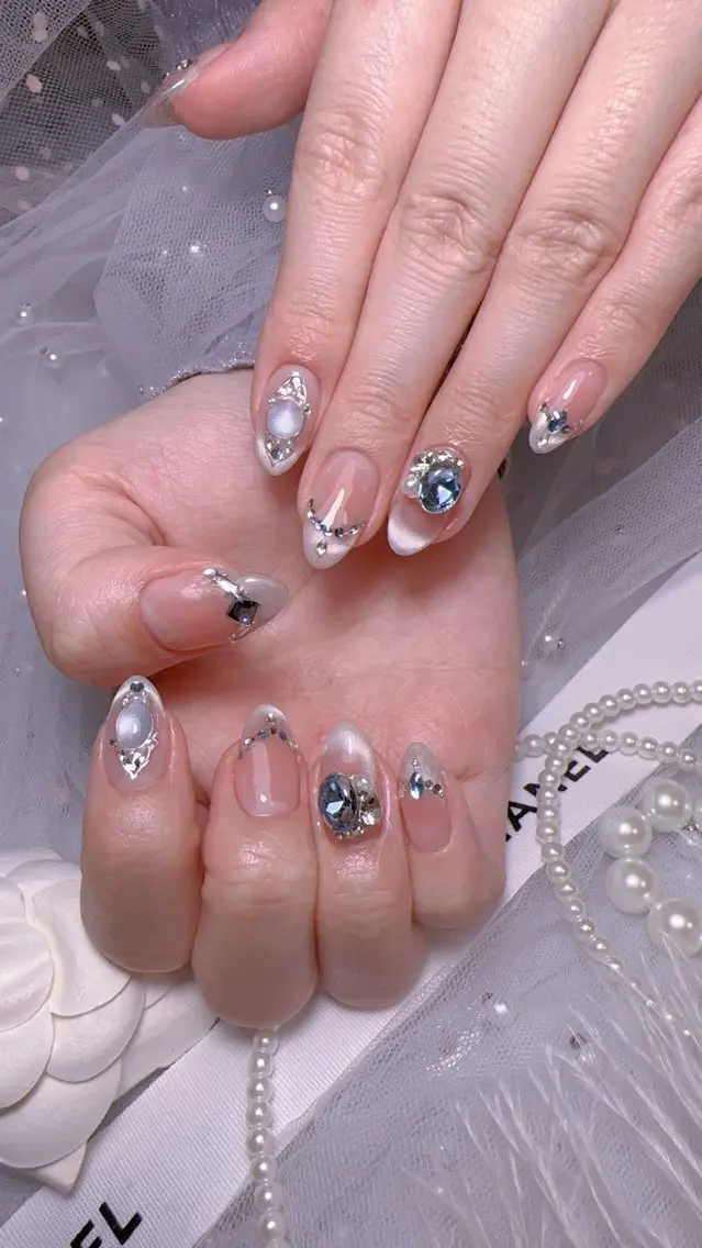 ネイル オーロラネイル フットネイル 韓国ネイル ラメ(グリッター) ラメグラデーション ハンドネイル Belle nail salon 新小岩のネイルデザイン