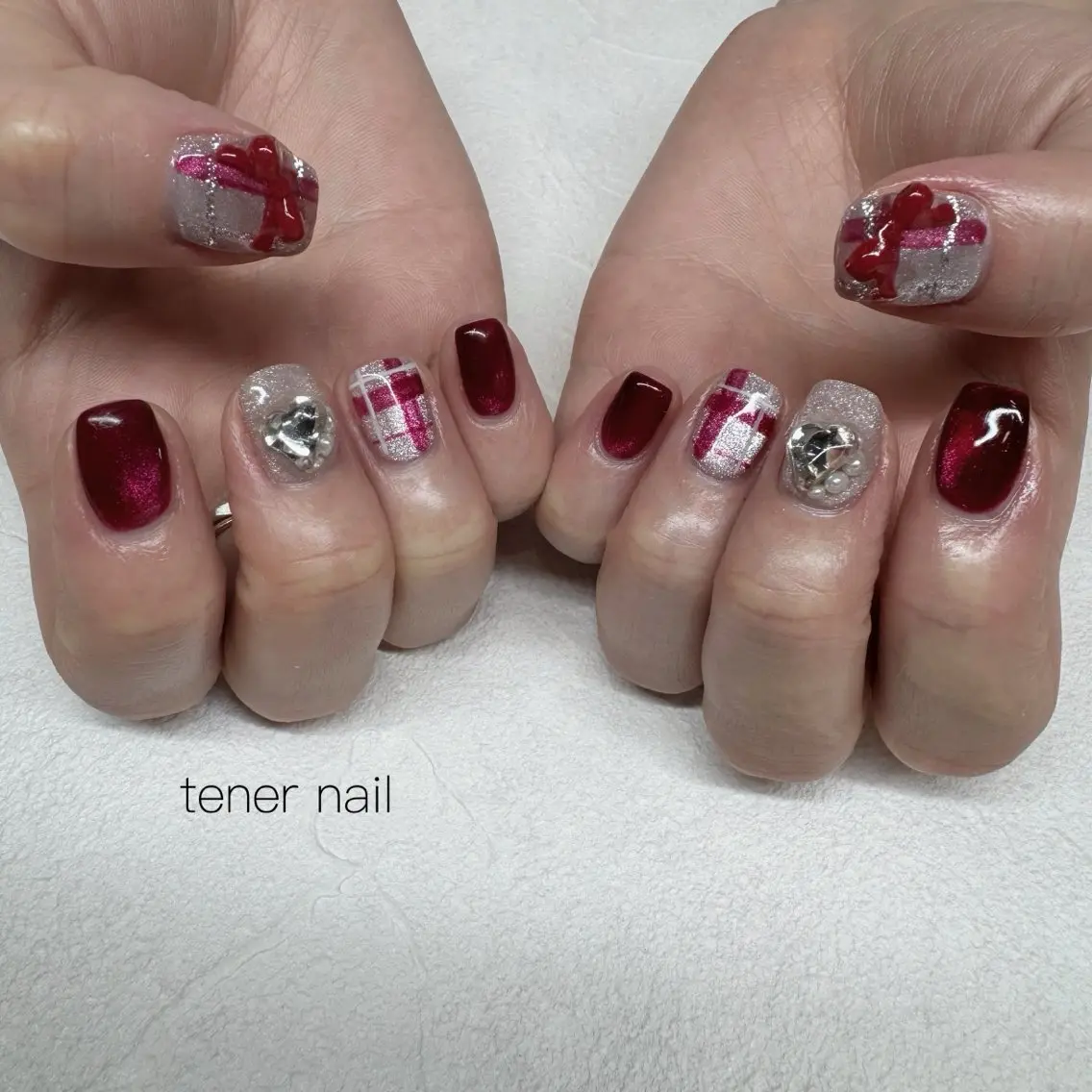 ネイル バレンタイン ハンドネイル テネルネイル tener nailのネイルデザイン