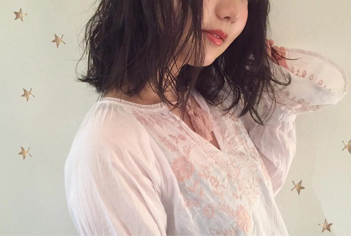 ミディアム ミディアムパーマ 市川 千夏のヘアスタイル