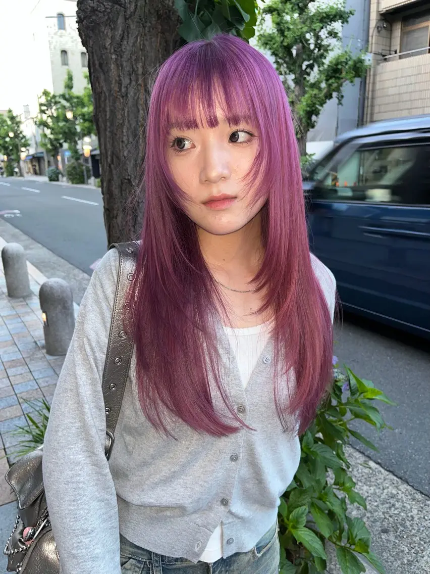 ロング カラー カット ヘアカラー ハイトーン/ショート 村上淳乃🐥のヘアスタイル