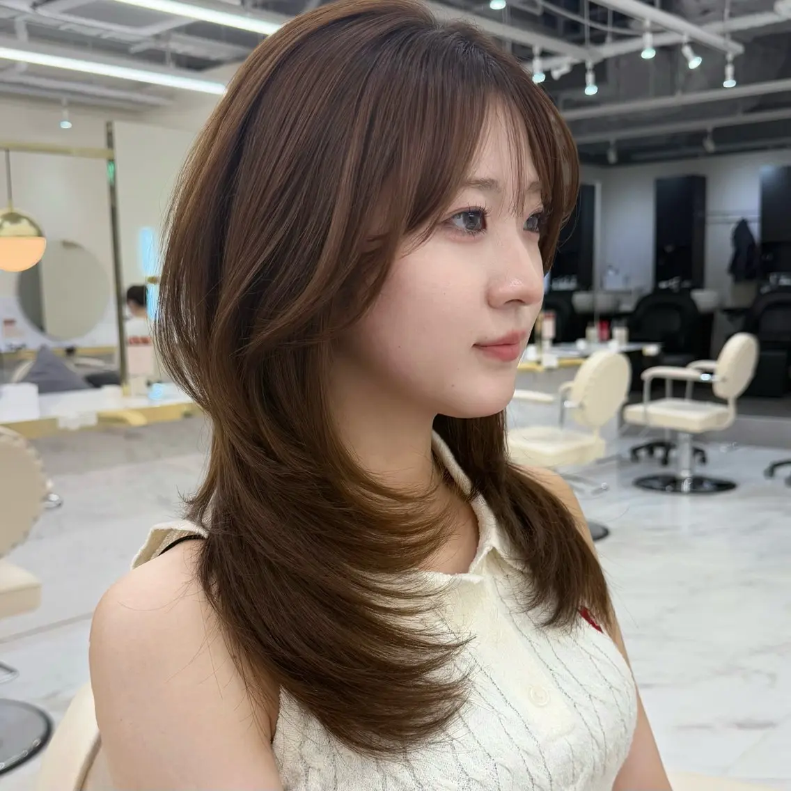 セミロング カラー パーマ 髪質改善 レイヤーカット 似合わせカット カット ヘアカラー トリートメント ニシダヒカリ🌙 髪質改善×似合わせのヘアスタイル