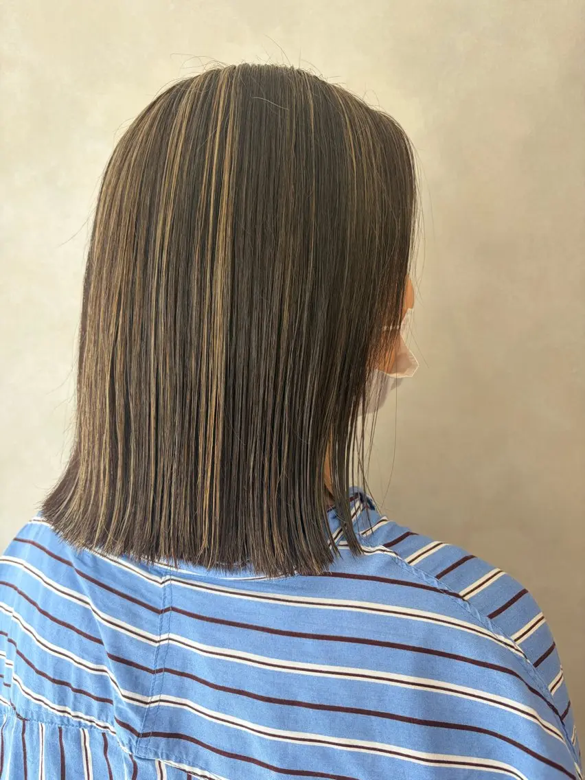 ミディアム ハイライト ノンダメージ ✂︎竹村まどかのヘアスタイル