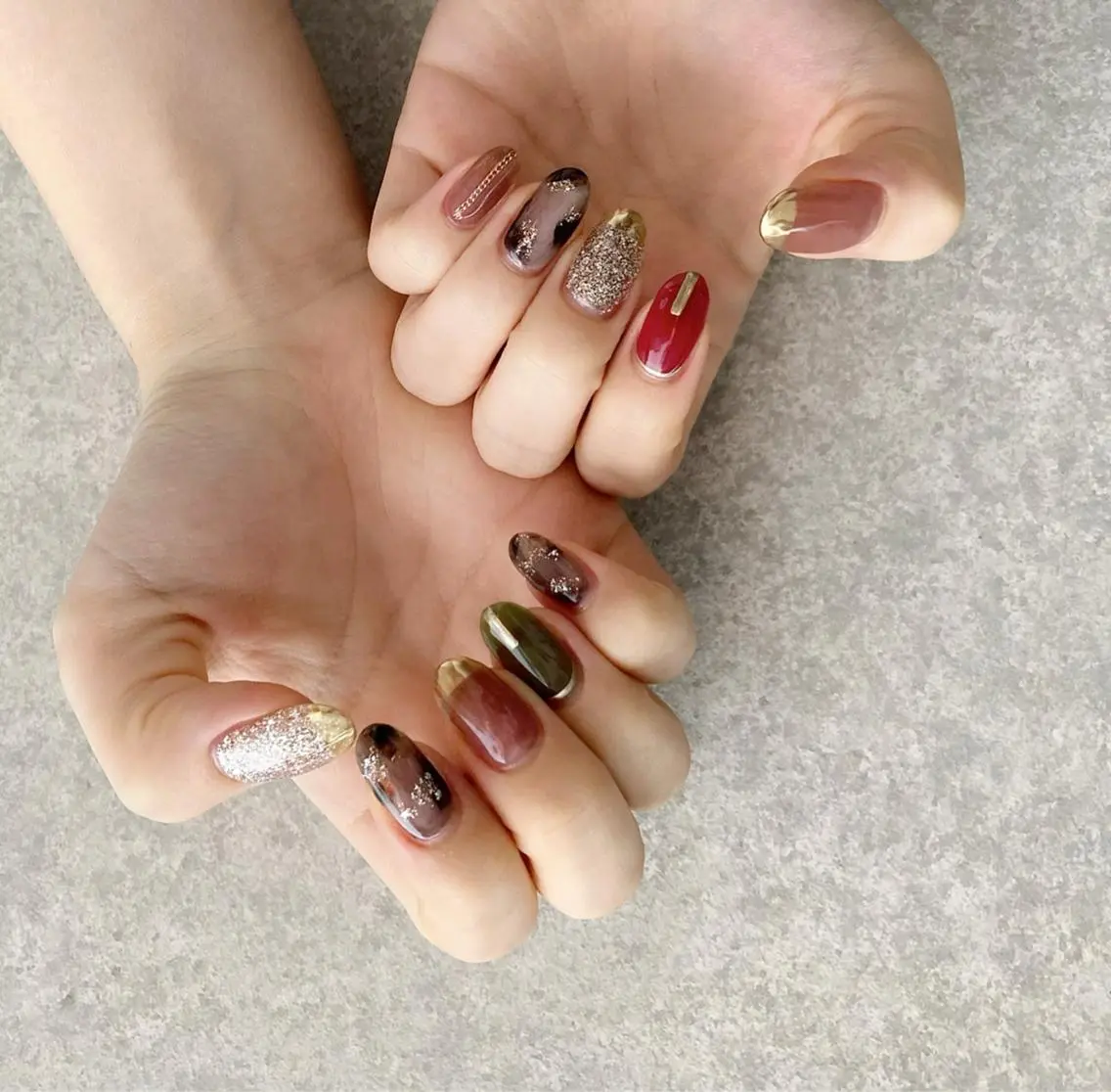 ネイル アートネイル 長さ出し ジェルネイル マットネイル ミラーネイル ハンドネイル nail salon Soeurのネイルデザイン