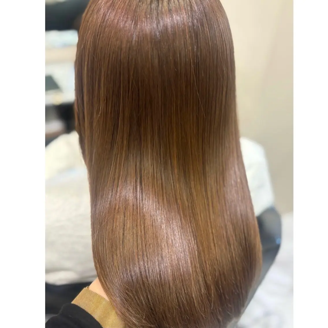 セミロング カラー ブラウンカラー カット 縮毛矯正 骨格/顔型/伏見/ 佐藤 里菜のヘアスタイル