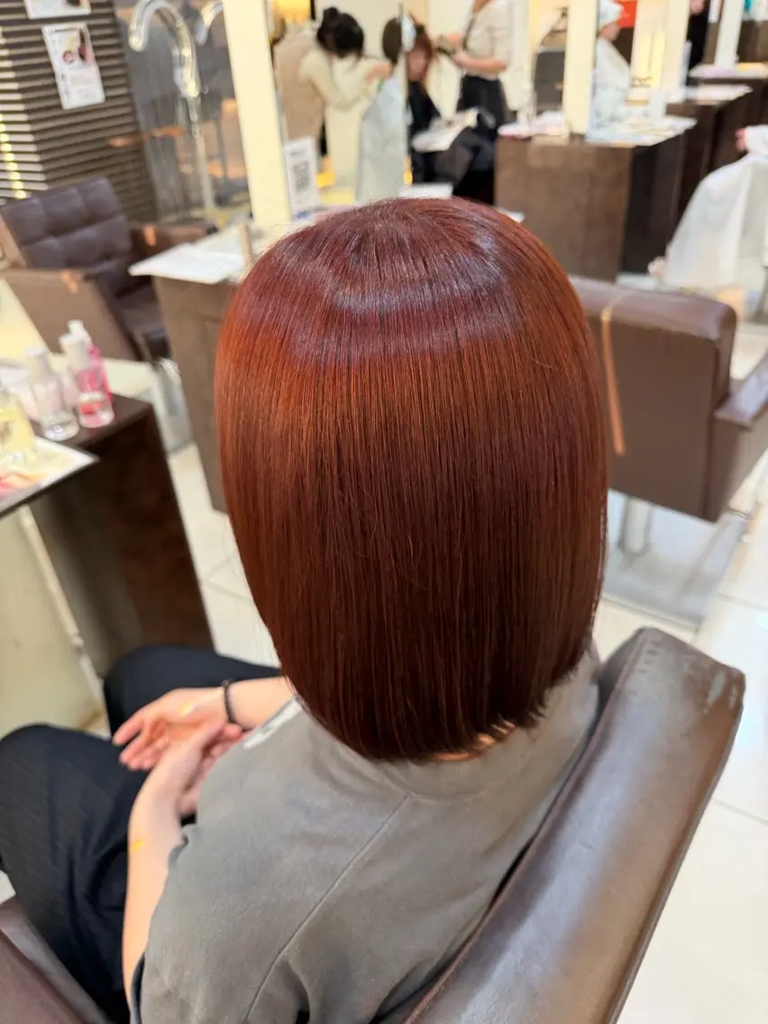 ロング カラー ブリーチ 透明感カラー ブリーチなしカラー レッドカラー ヘアカラー ゆあ🤎暖色系🍊 まつ毛パーマ👀🎀のヘアスタイル