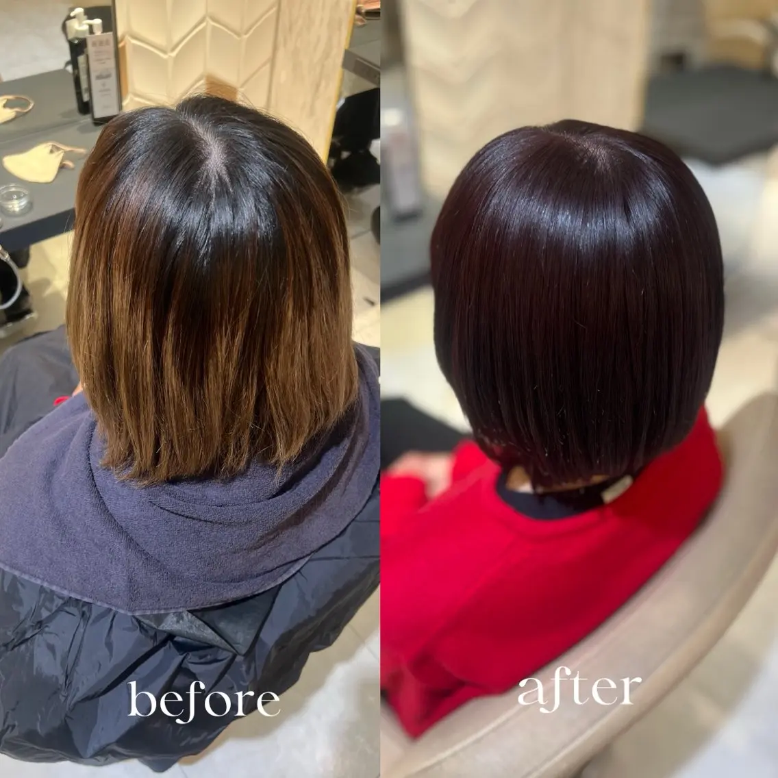カラー レッドカラー ヘアカラー 井上 香朋のヘアスタイル