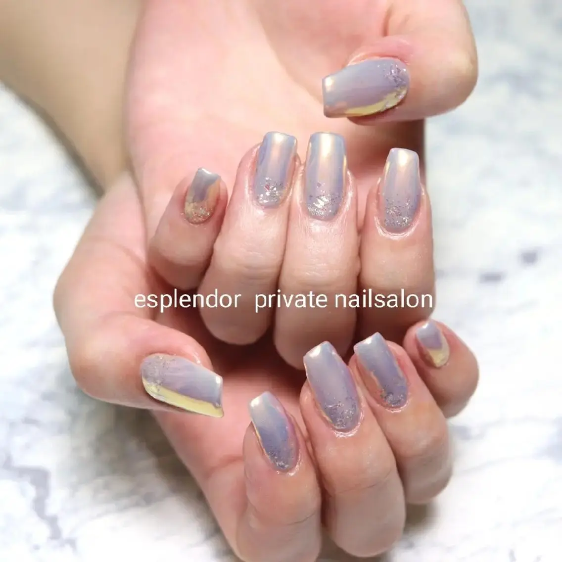 ネイル オーロラネイル グラデーション キラキラネイル ラメ(グリッター) ラメグラデーション esplendor  小野寺のネイルデザイン