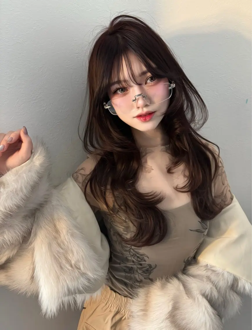 ロング トリートメント みゅう／韓国：網紅： トレンドヘアのヘアスタイル