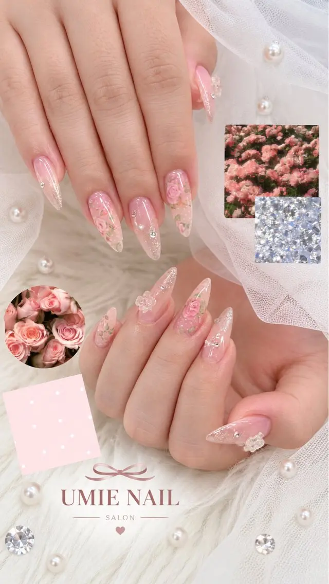 ネイル フットネイル フレンチネイル グラデーション キラキラネイル 韓国ネイル ハンドネイル UMIE NAIL SALONのネイルデザイン