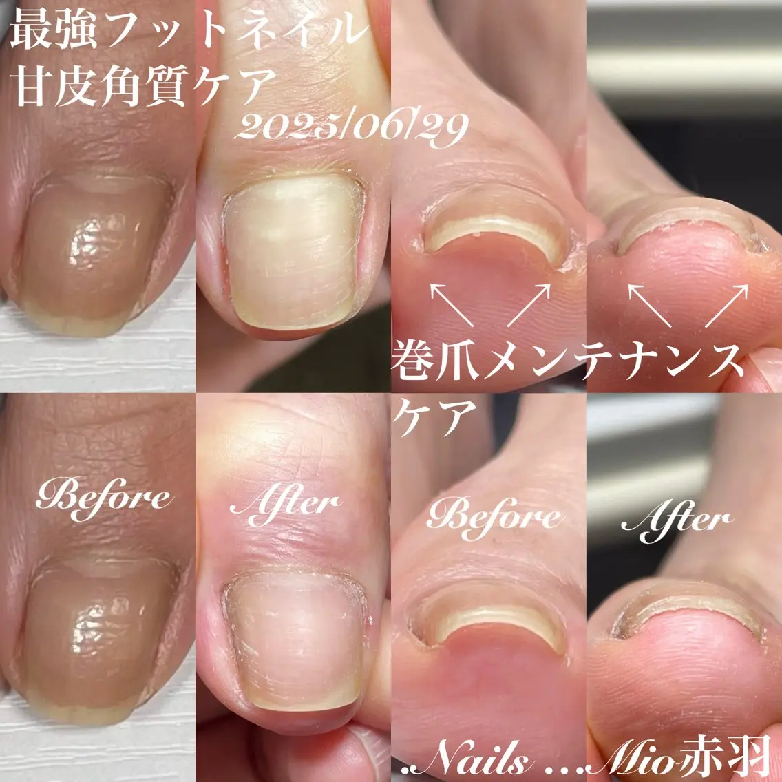 ネイル フットネイル 赤色 .Nails Mio 赤羽西ネイルサロンのネイルデザイン