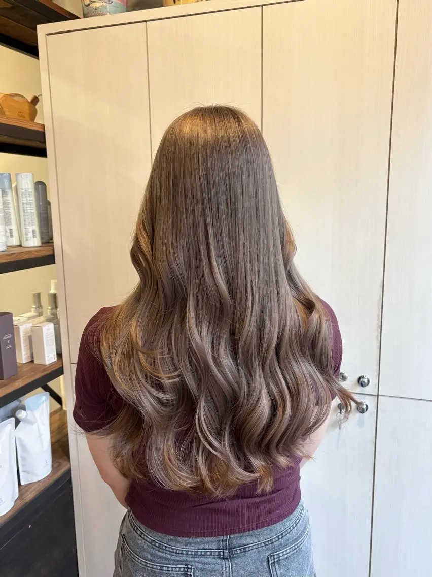 ロング カラー カット ヘアカラー たなか もえなのヘアスタイル