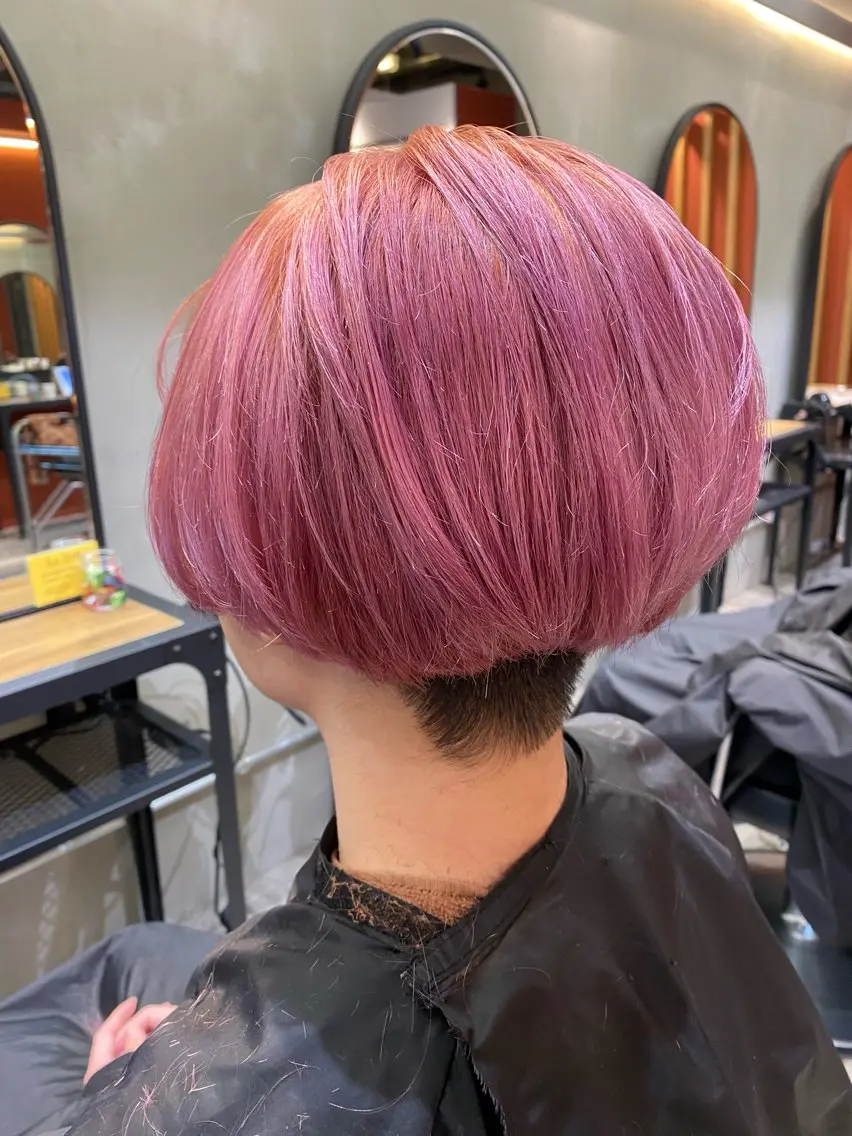 カラー ブリーチ ブロンド ピンクカラー syuyama shinichiのヘアスタイル