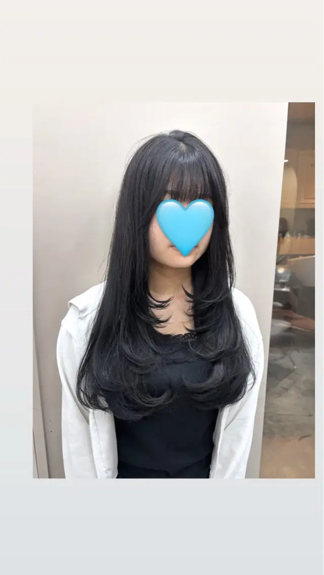 ロング レイヤーカット コトネ🫧 韓国風レイヤーカットのヘアスタイル