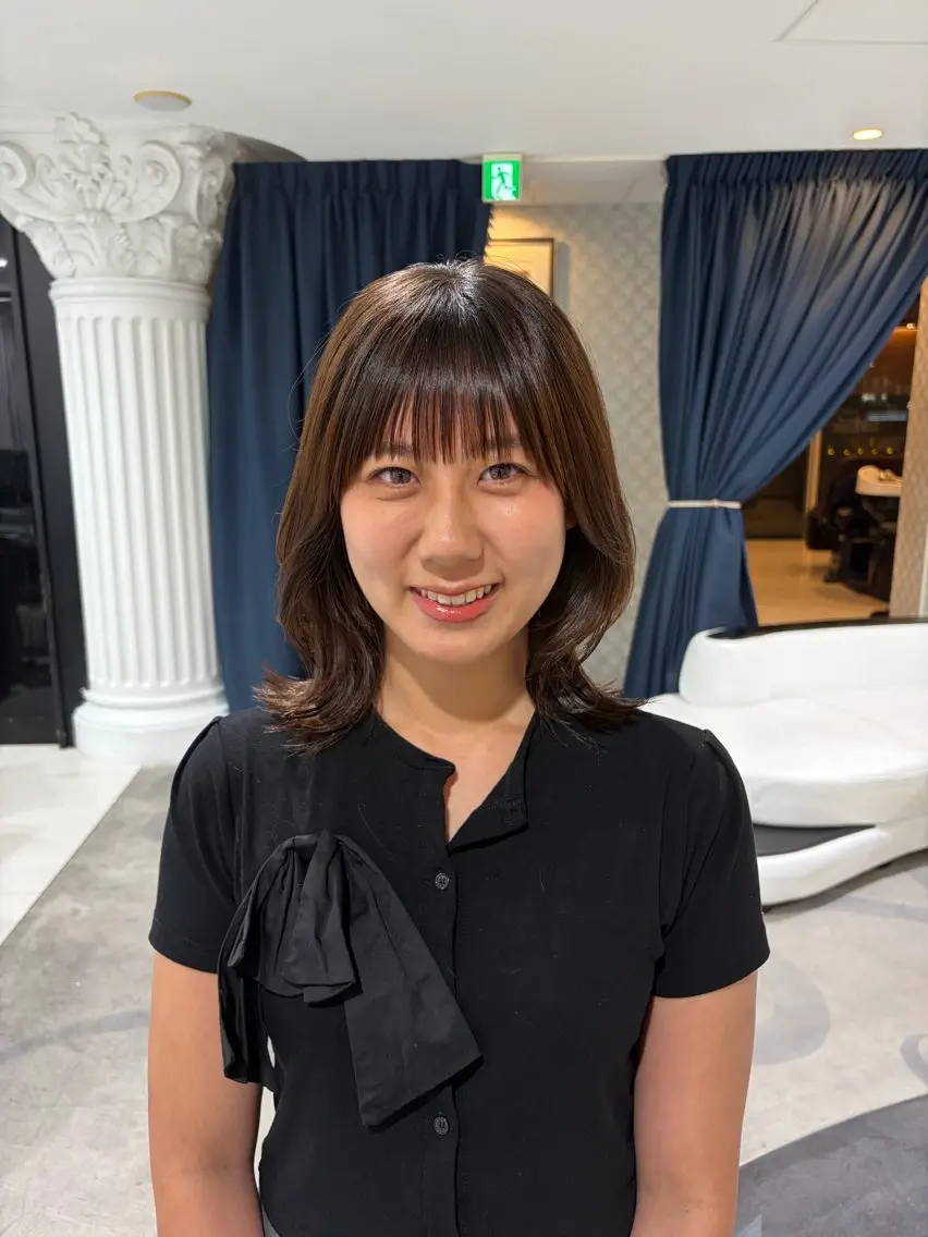 ミディアム 韓国風ヘア レイヤーカット 稲毛田 颯人のヘアスタイル
