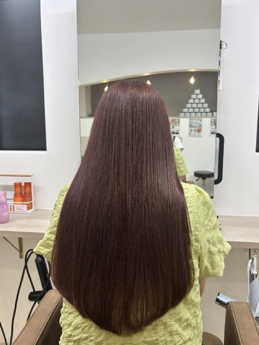 ロング カラー ブラウンカラー ピンクカラー ピンクブラウン ヘアカラー ルプラボウ　小野寺 菜穂/豊橋/パーマのヘアスタイル