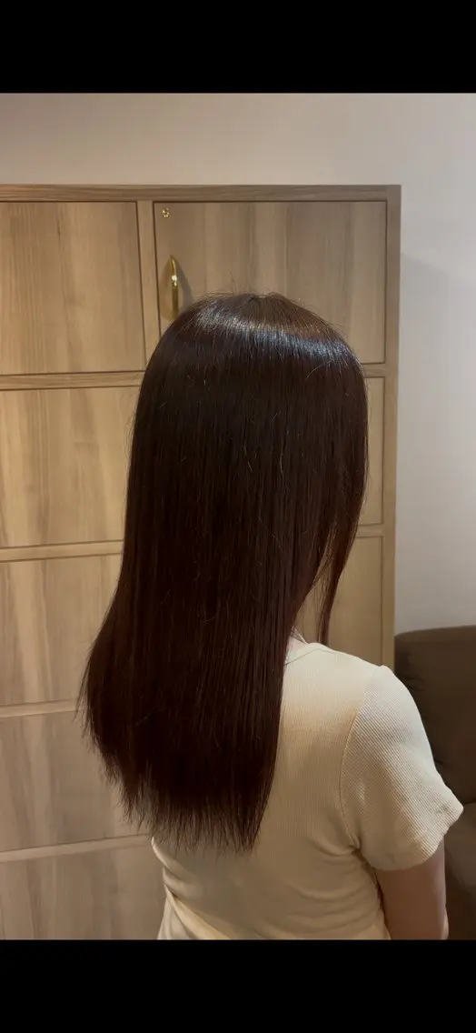 ロング カラー ベージュカラー ピンクカラー ピンクベージュ 角田 癒音のヘアスタイル
