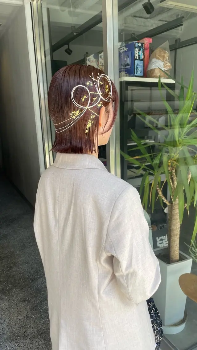 ミディアム ヘアセット chic 渡辺 桃羽のヘアスタイル