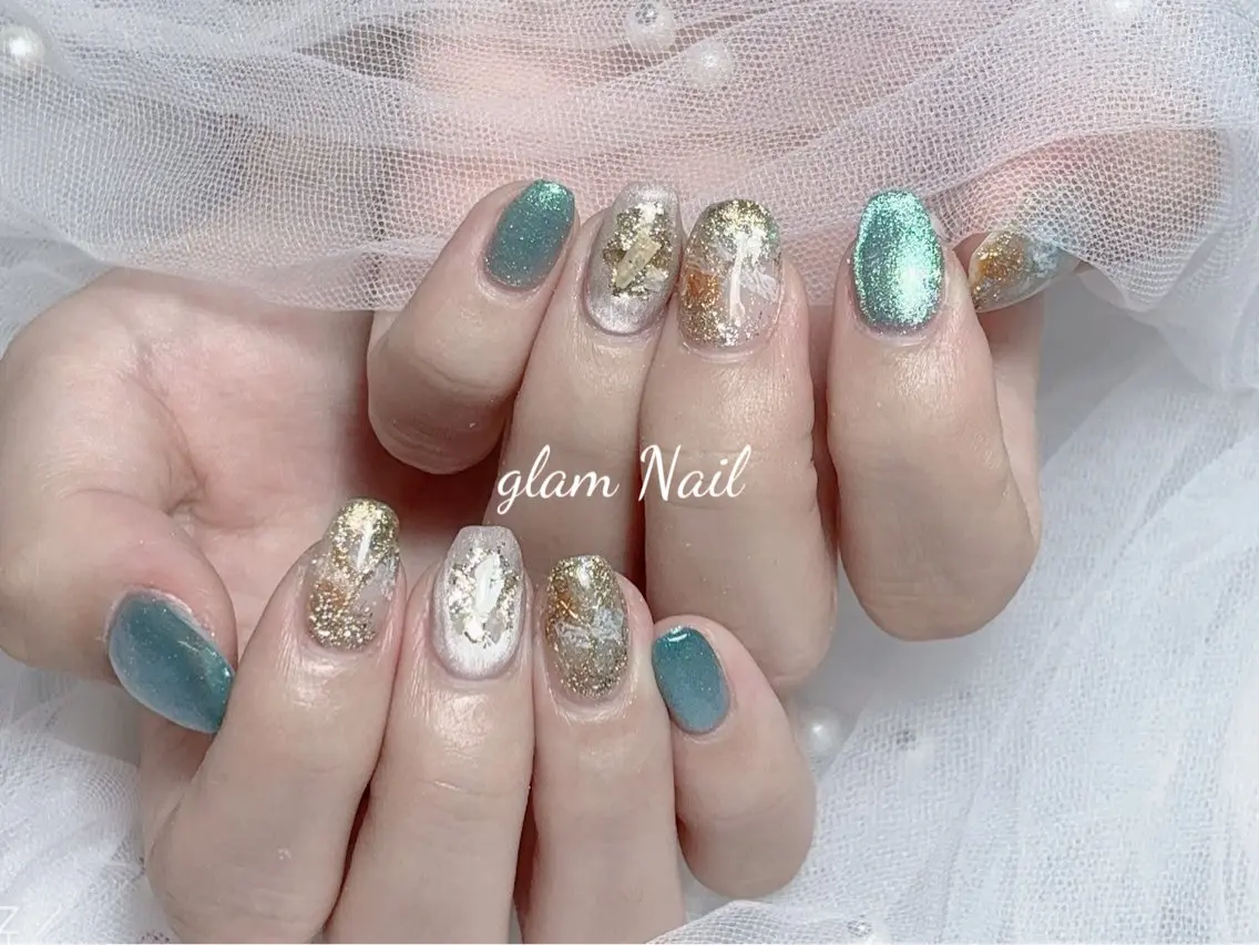 ネイル エツメ💅 長さ出し🎀デザインのネイルデザイン